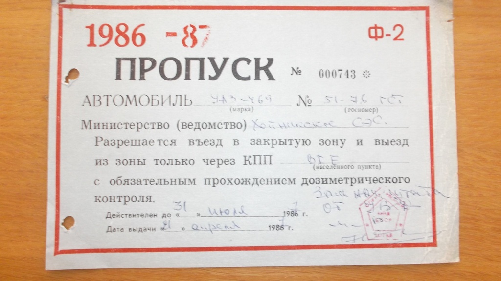 Документ из 1986-1987 г.г.